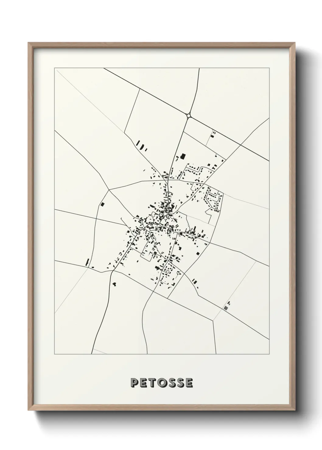 Une affiche de carte sur Petosse