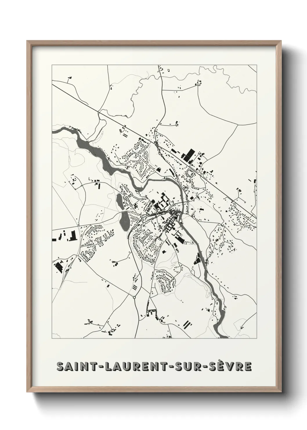 Une affiche de carte sur Saint-Laurent-sur-Sèvre