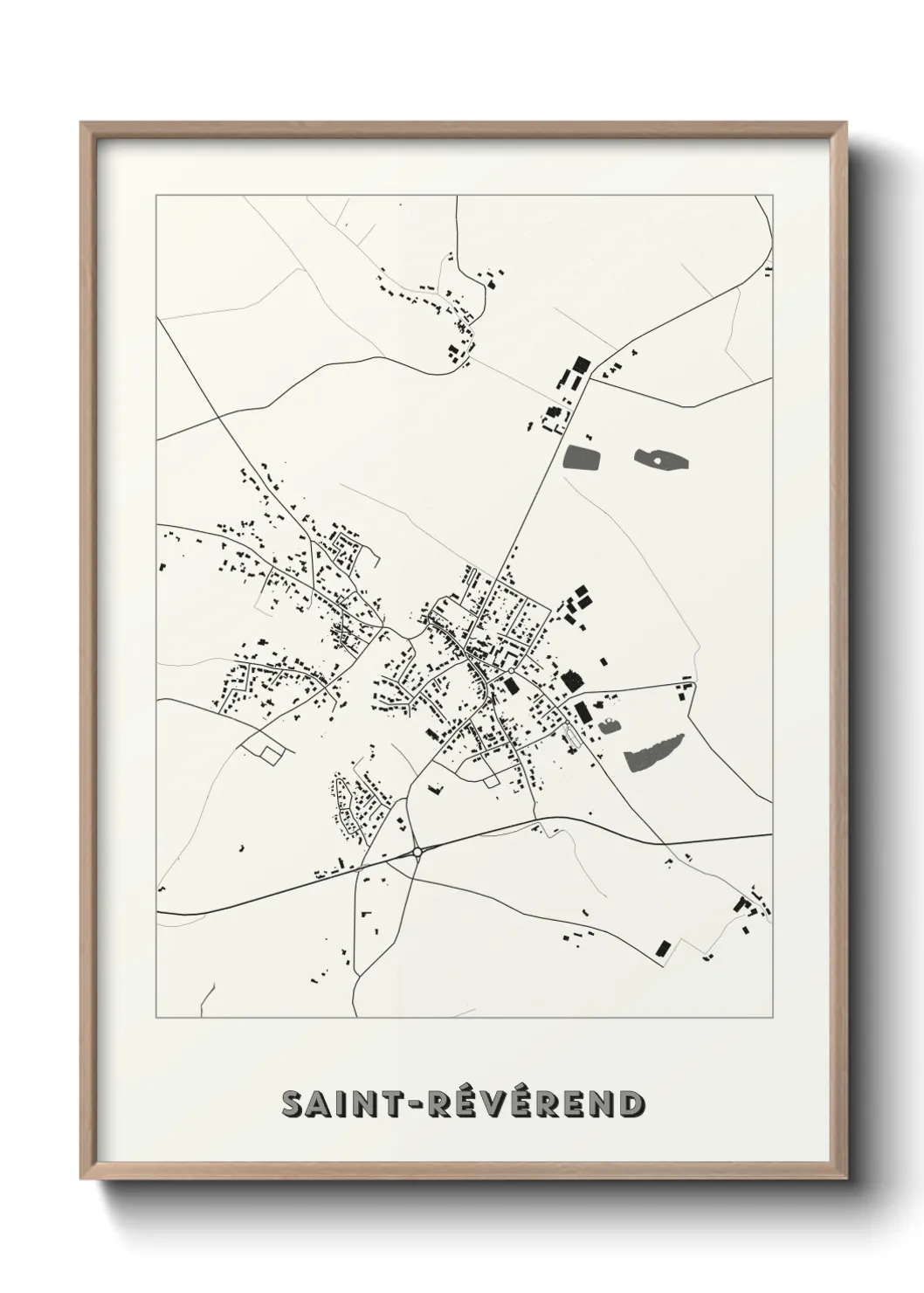 Une affiche de carte sur Saint-Révérend