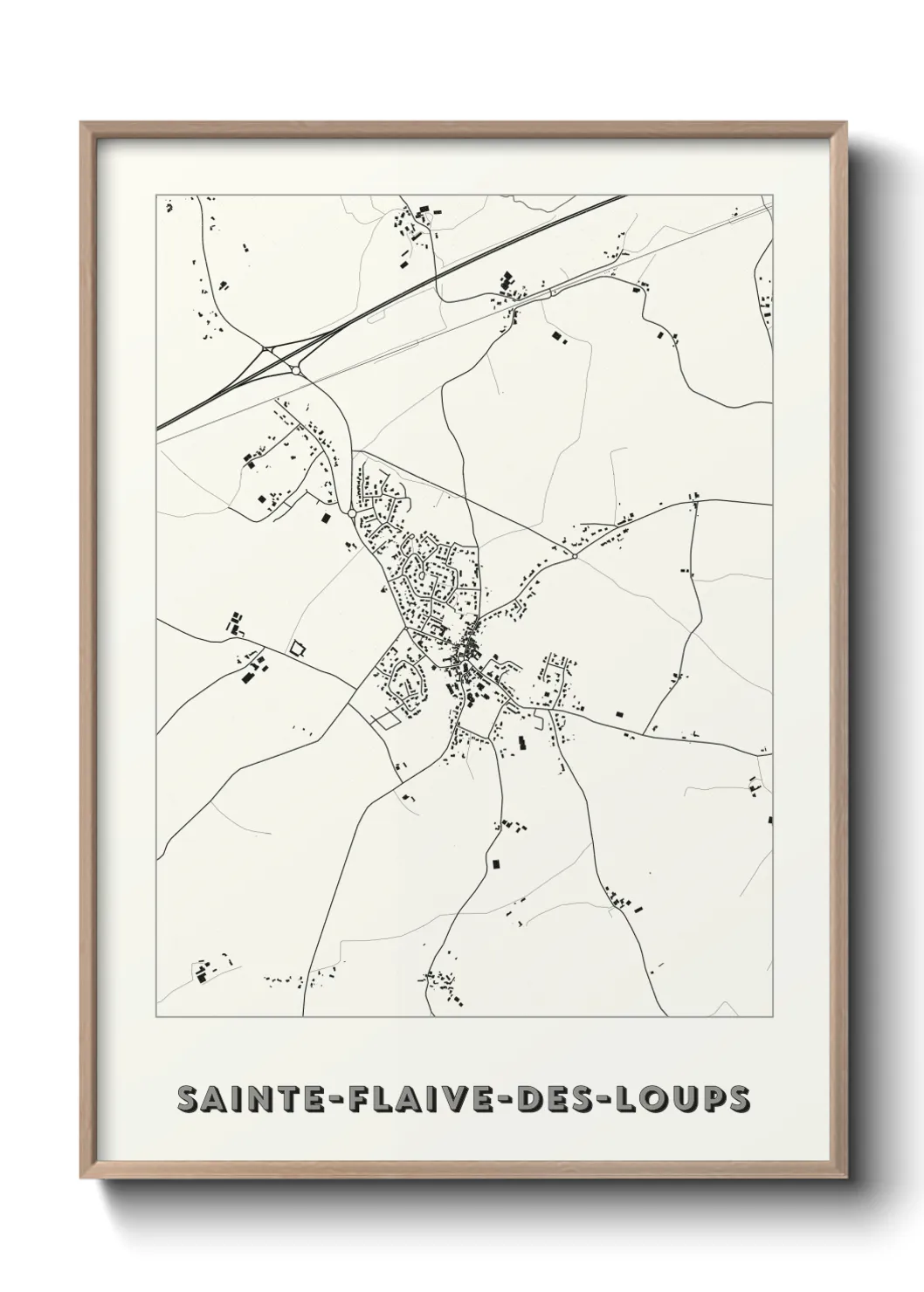 Une affiche de carte sur Sainte-Flaive-des-Loups