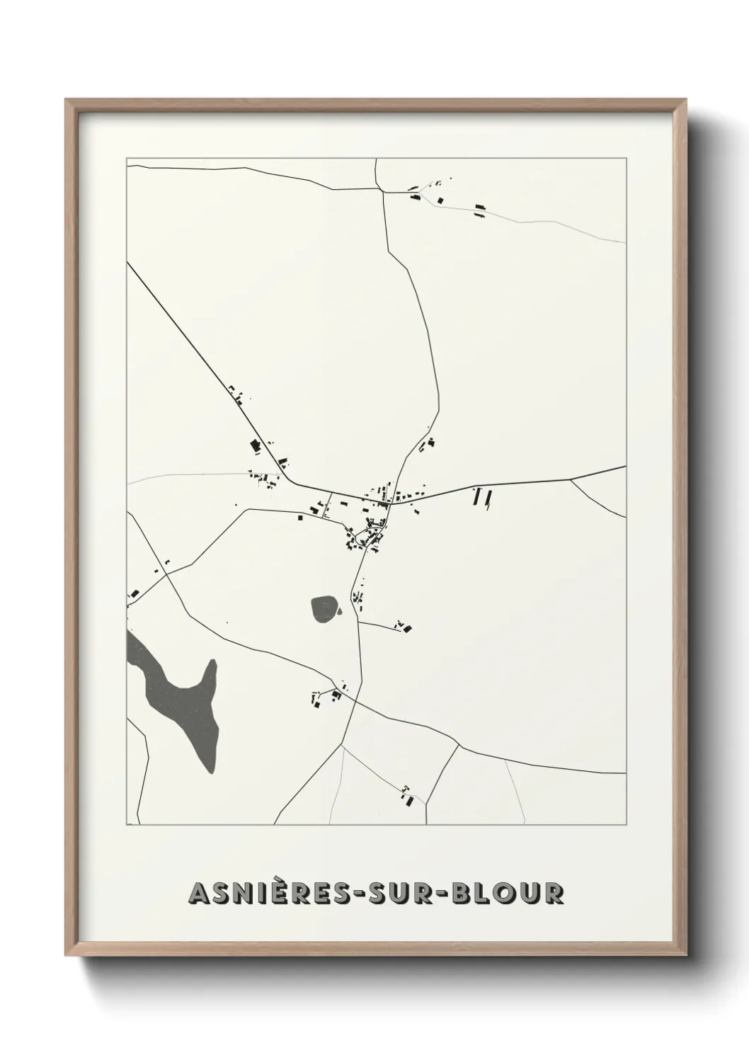 Un poster carteAsnières-sur-Blour