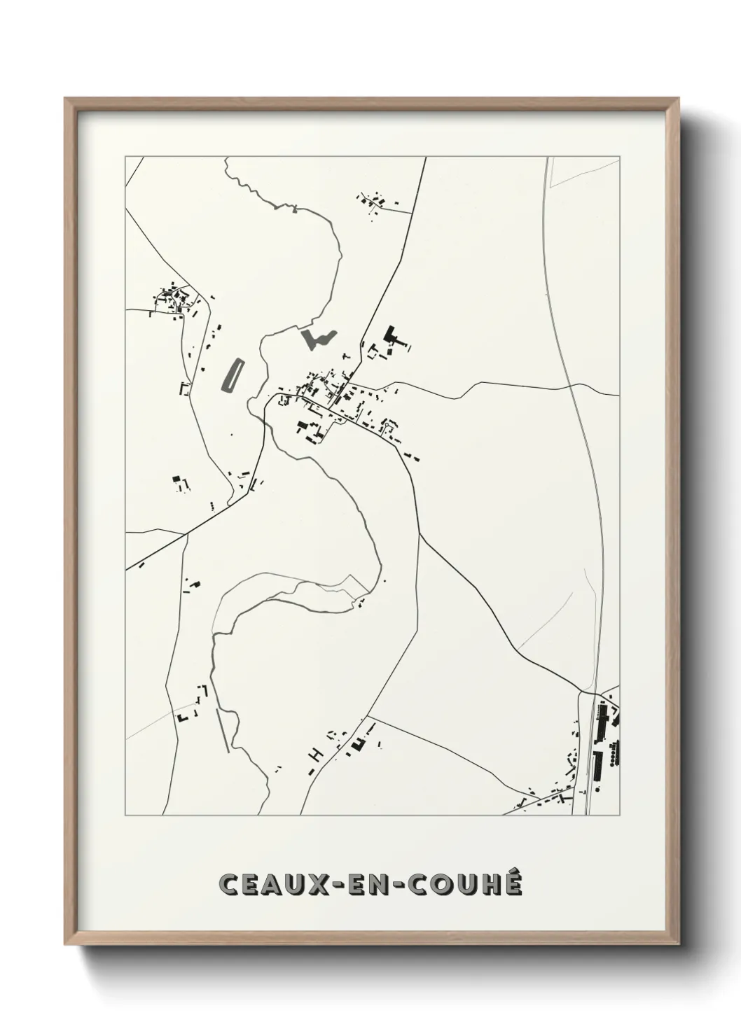 Une affiche de carte sur Ceaux-en-Couhé