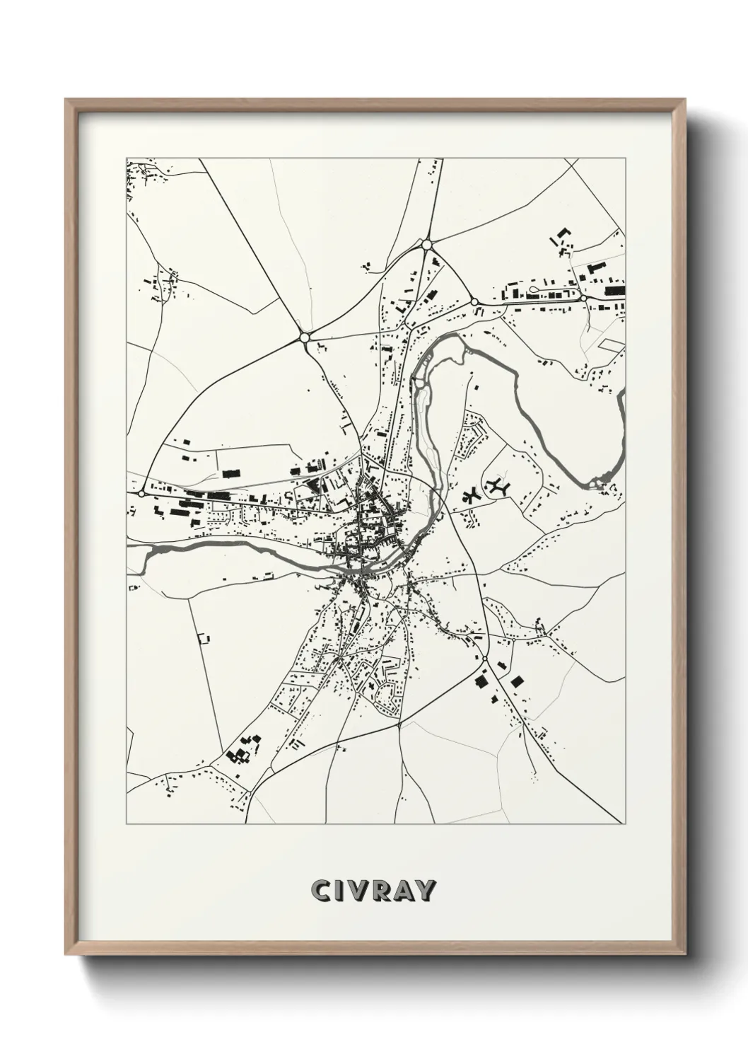 Une affiche de carte sur Civray
