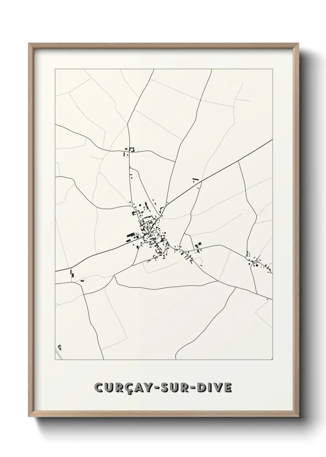 Une affiche de carte sur Curçay-sur-Dive