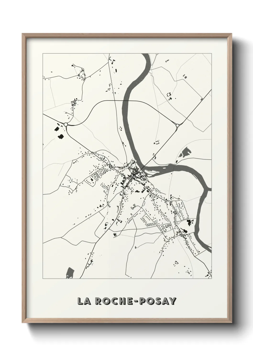 Une affiche de carte sur La Roche-Posay