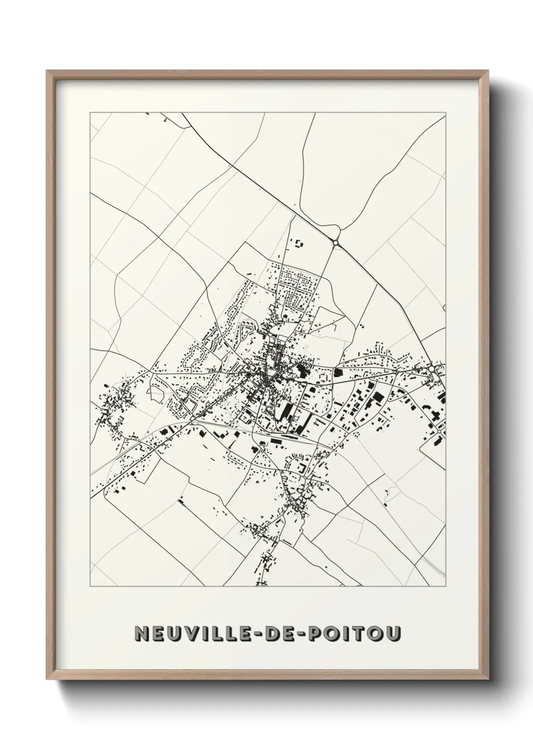 Une affiche de carte sur Neuville-de-Poitou
