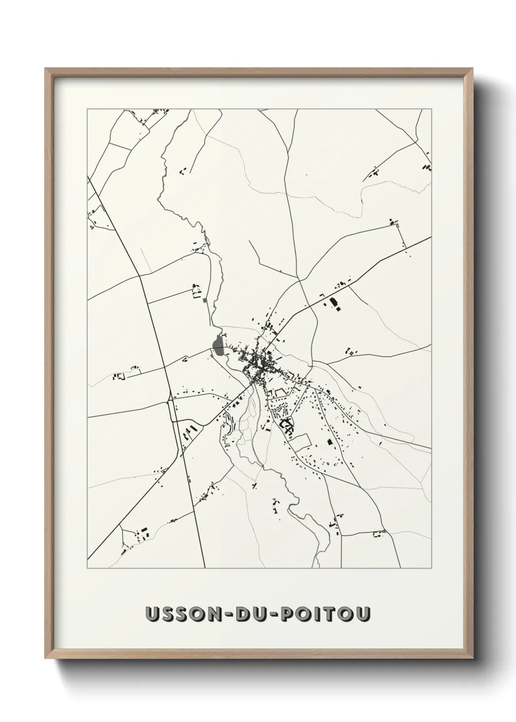 Une affiche de carte sur Usson-du-Poitou