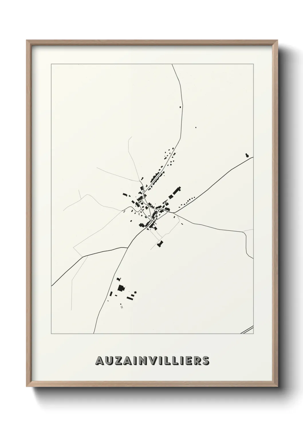 Une affiche de carte sur Auzainvilliers