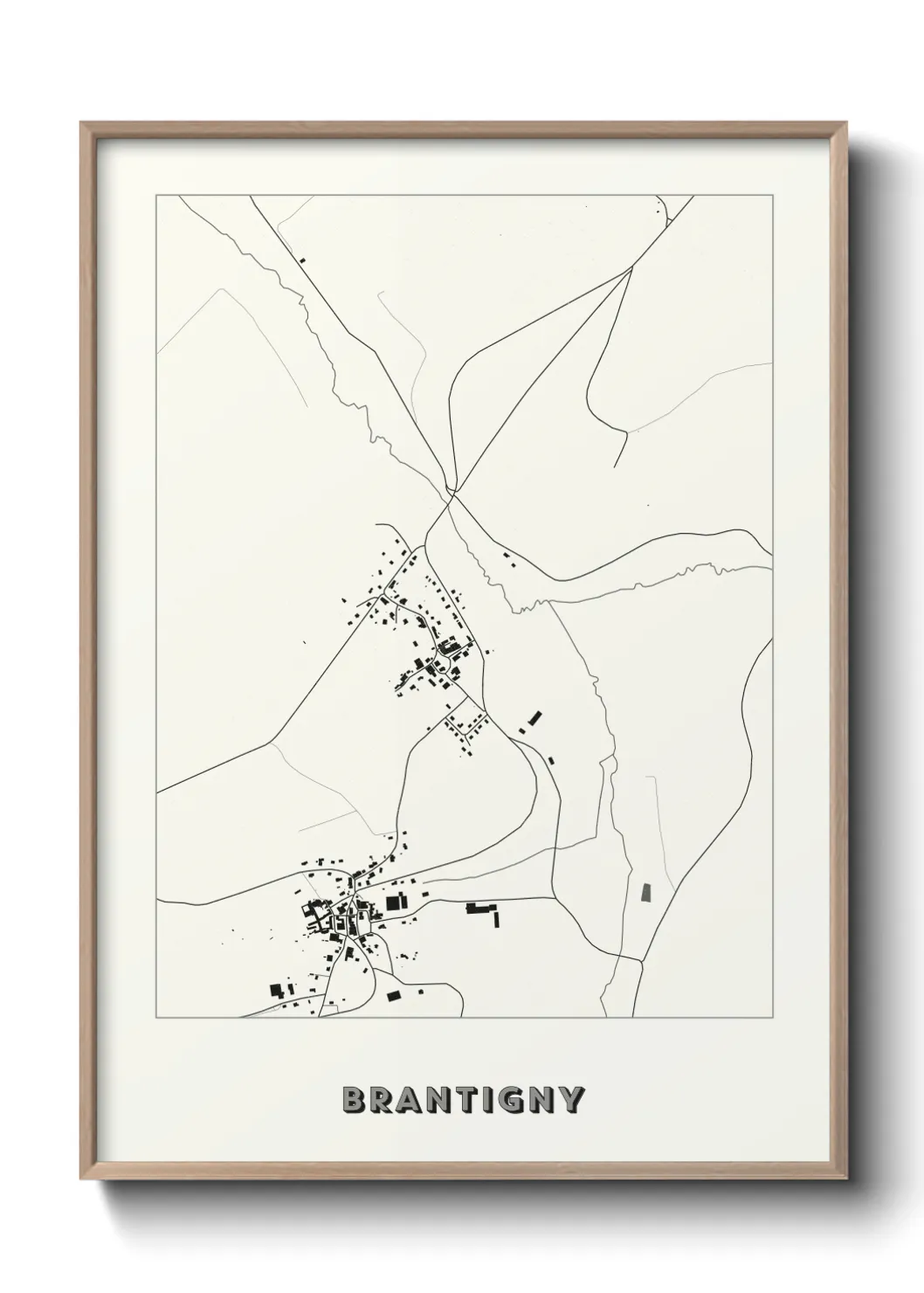 Une affiche de carte sur Brantigny