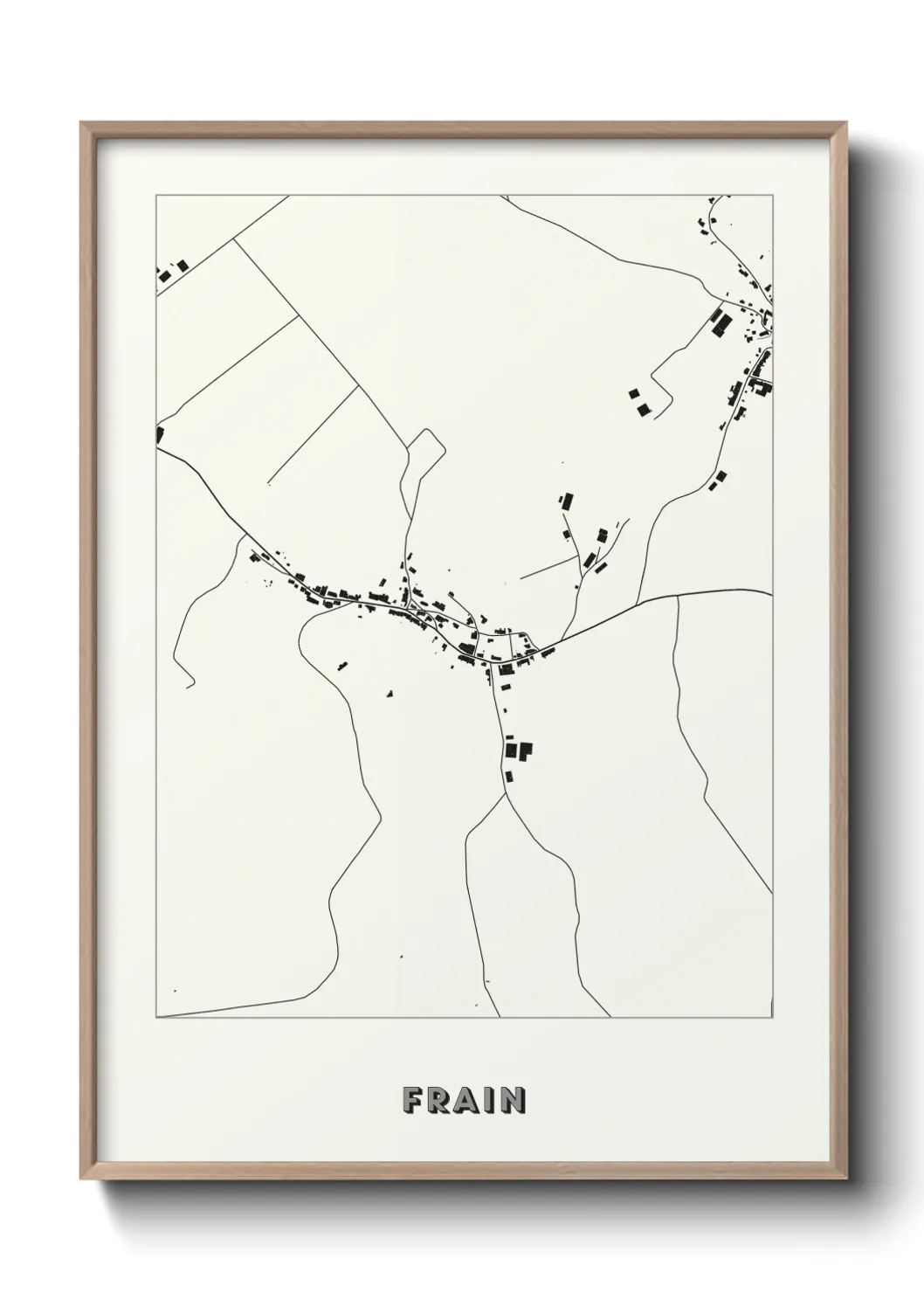 Une affiche de carte sur Frain