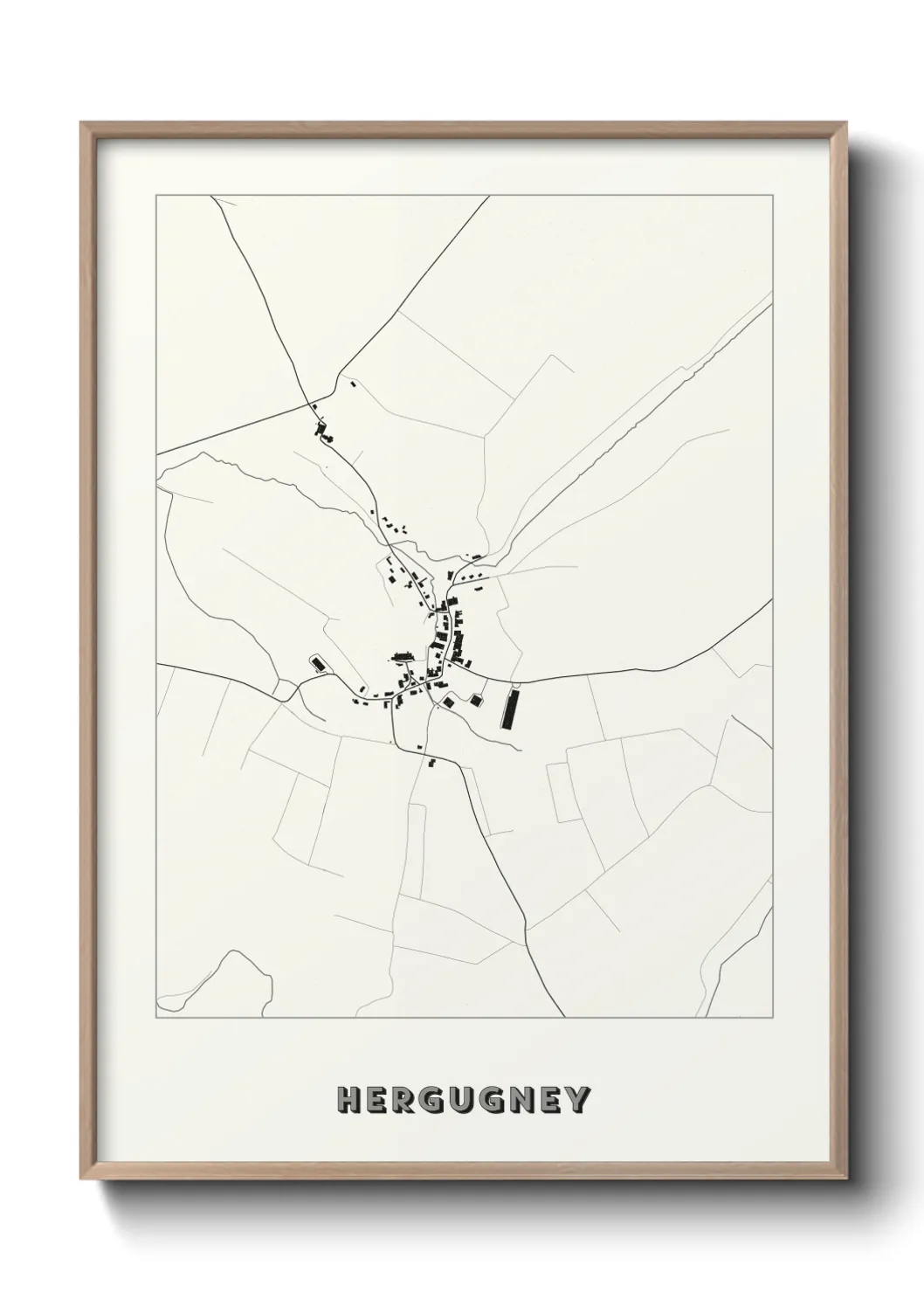 Une affiche de carte sur Hergugney