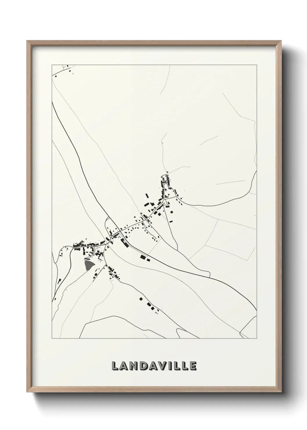 Une affiche de carte sur Landaville