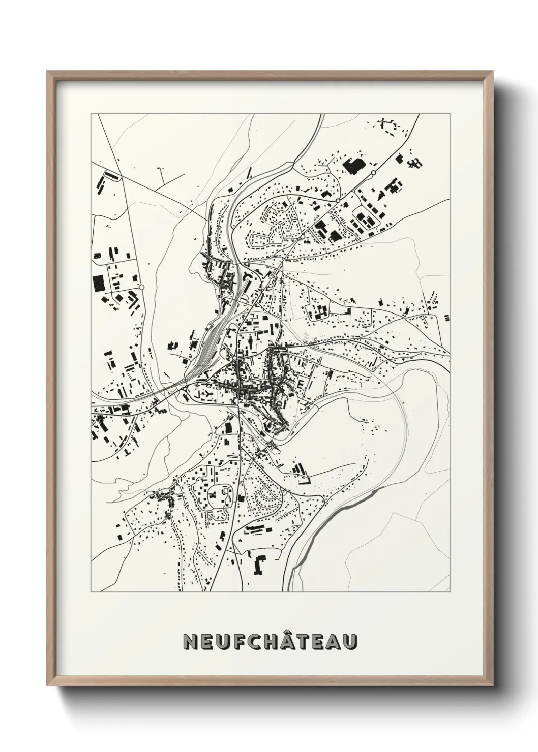 Une affiche de carte sur Neufchâteau
