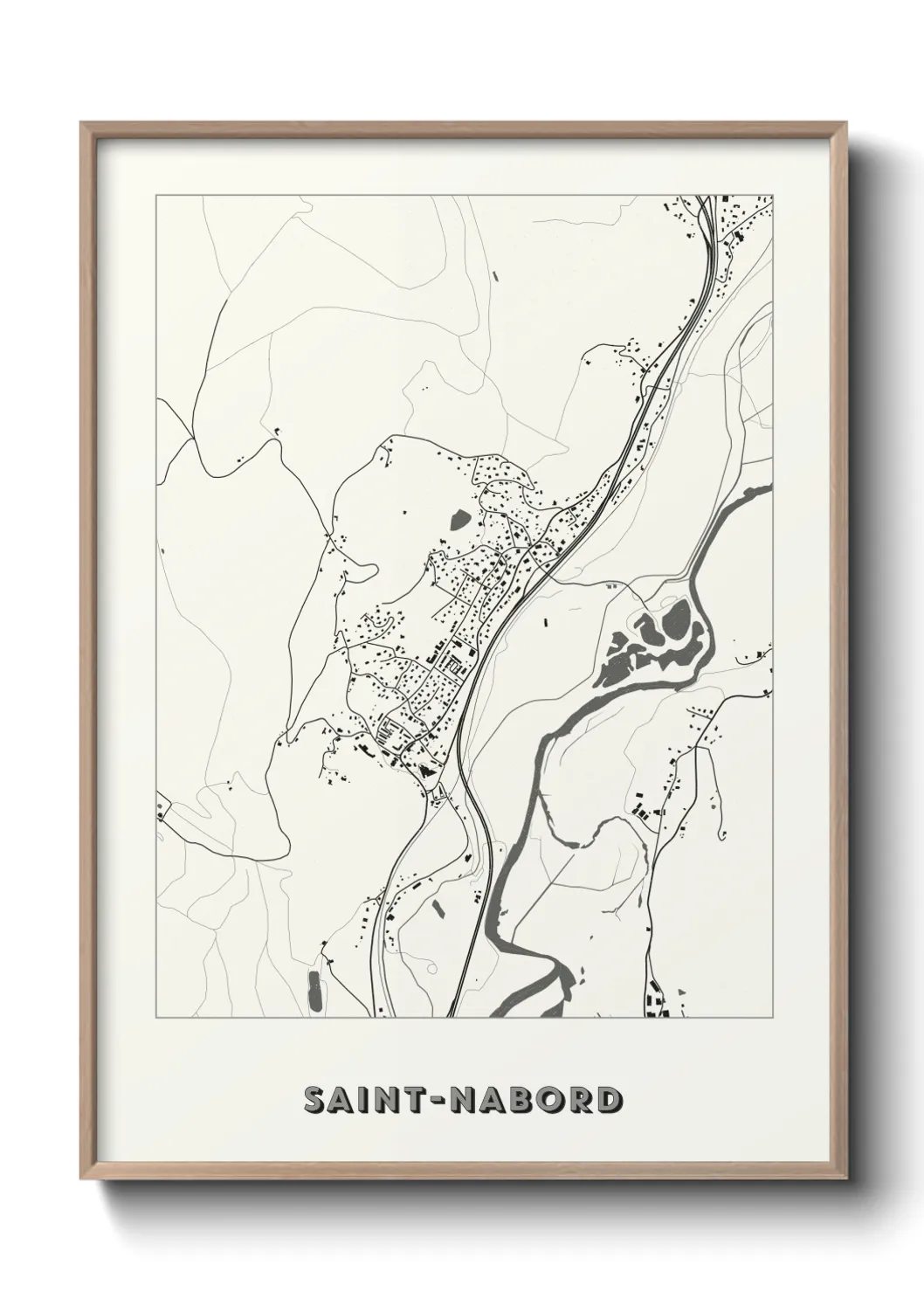 Une affiche de carte sur Saint-Nabord