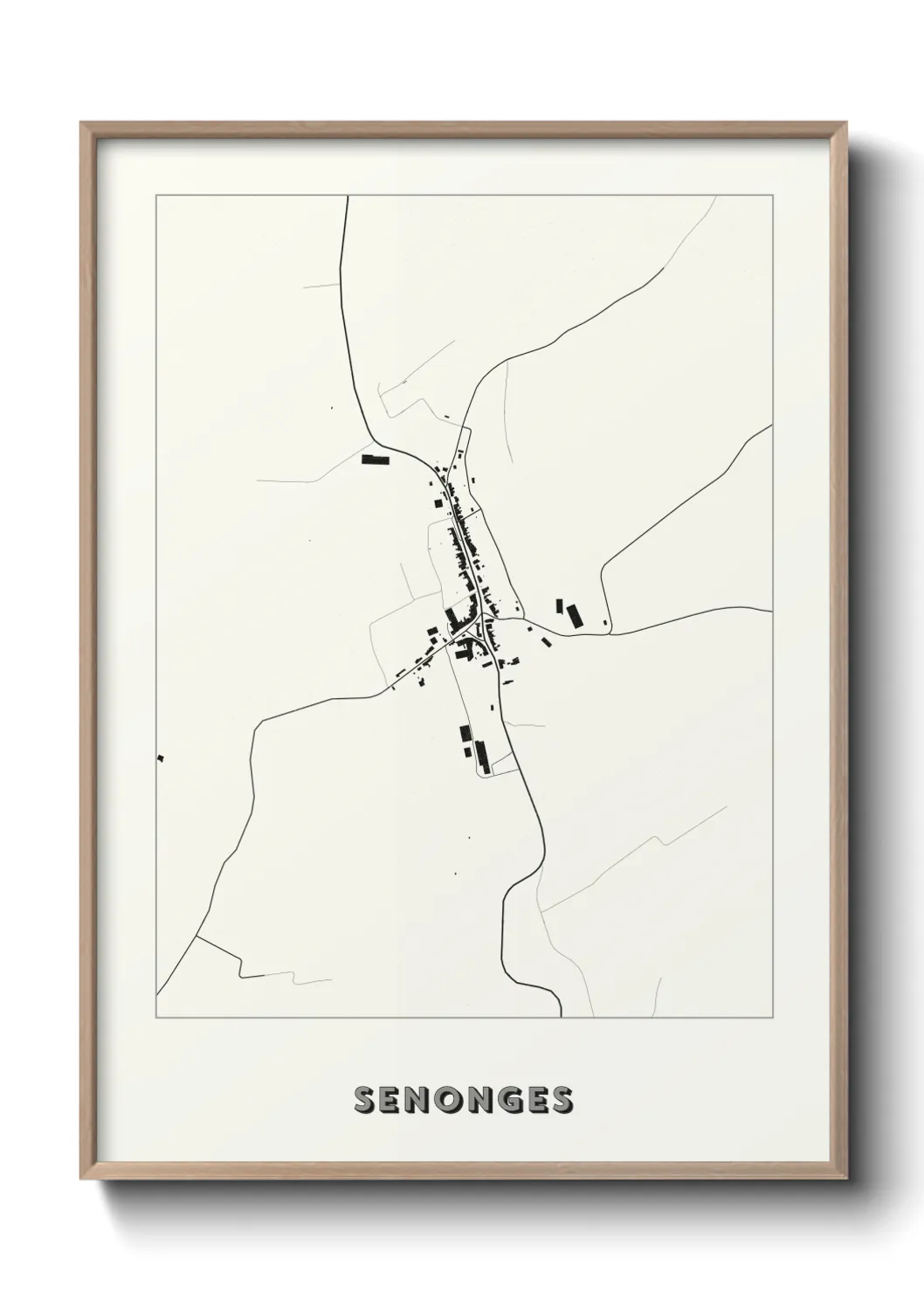 Une affiche de carte sur Senonges