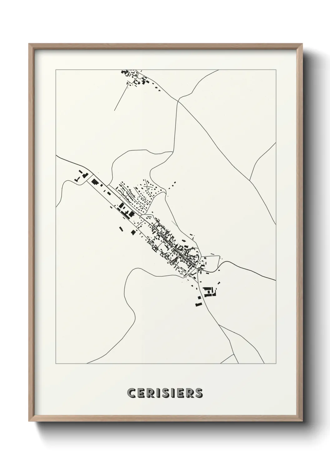 Une affiche de carte sur Cerisiers