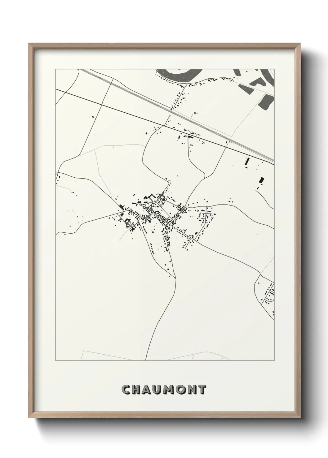 Une affiche de carte sur Chaumont