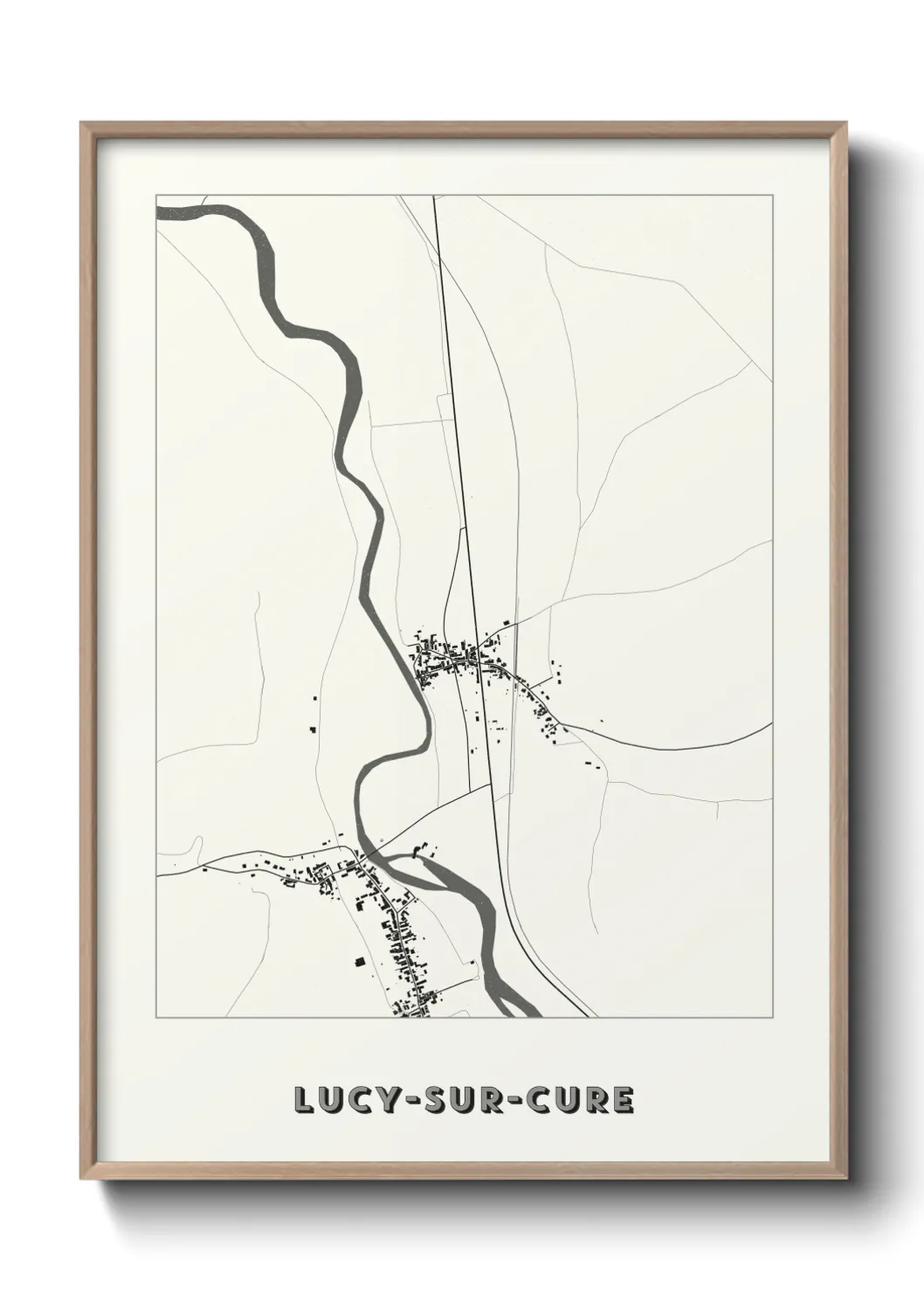 Une affiche de carte sur Lucy-sur-Cure
