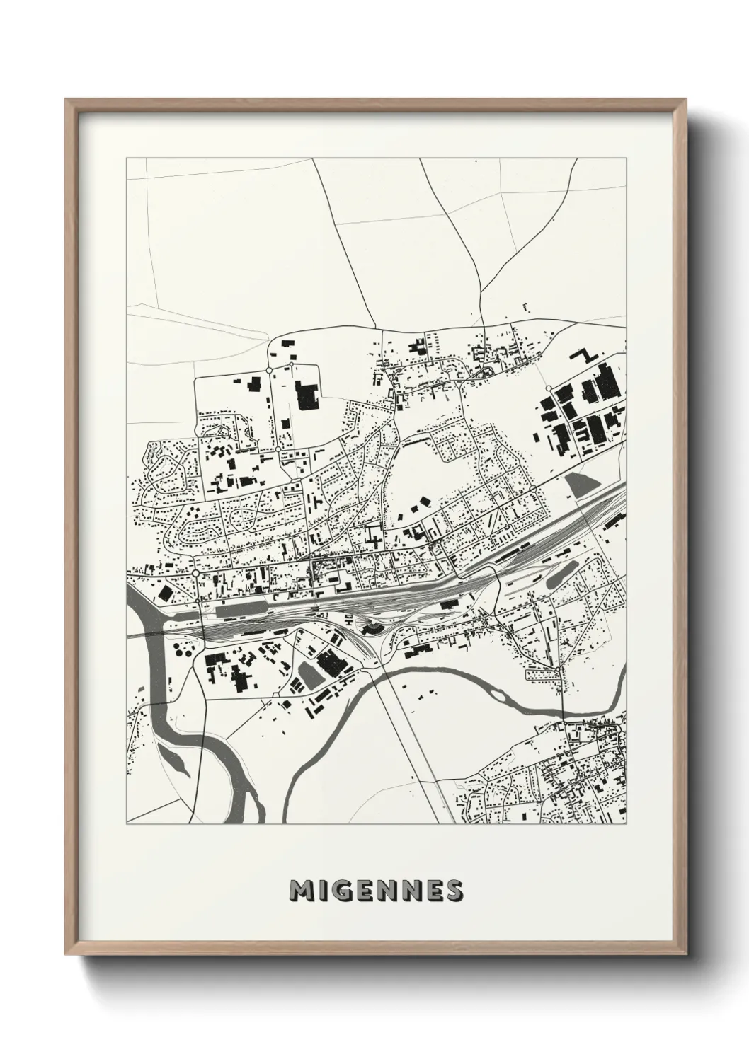 Une affiche de carte sur Migennes