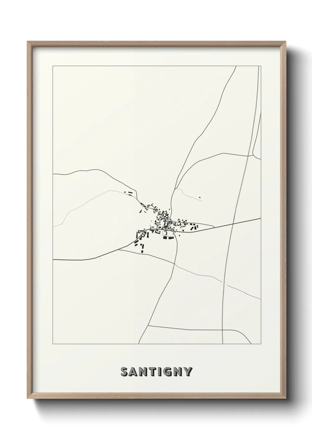 Une affiche de carte sur Santigny