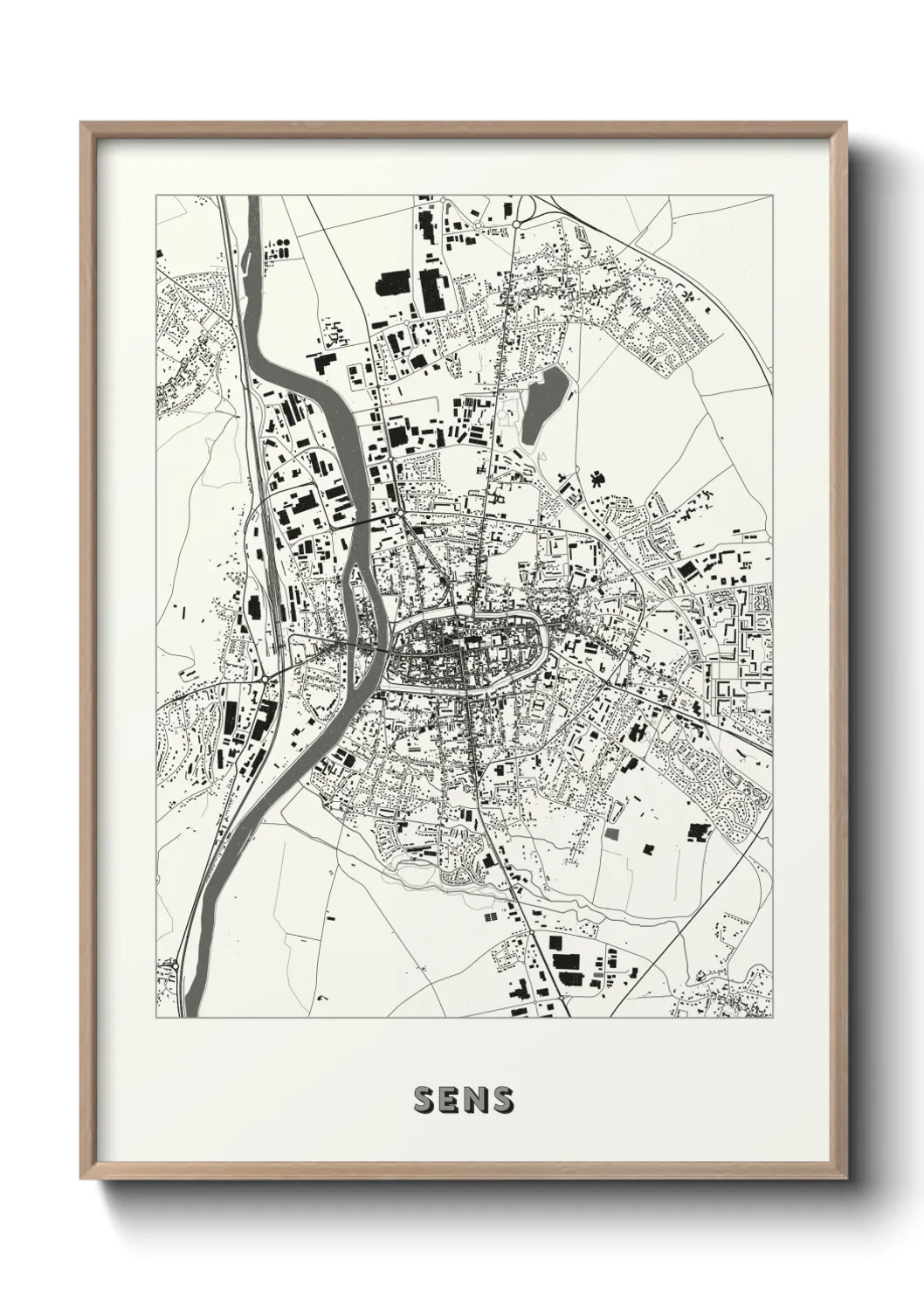 Une affiche de carte sur Sens