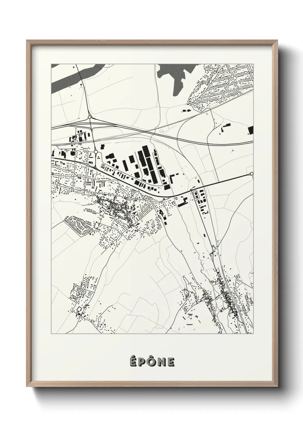 Une affiche de carte sur Épône