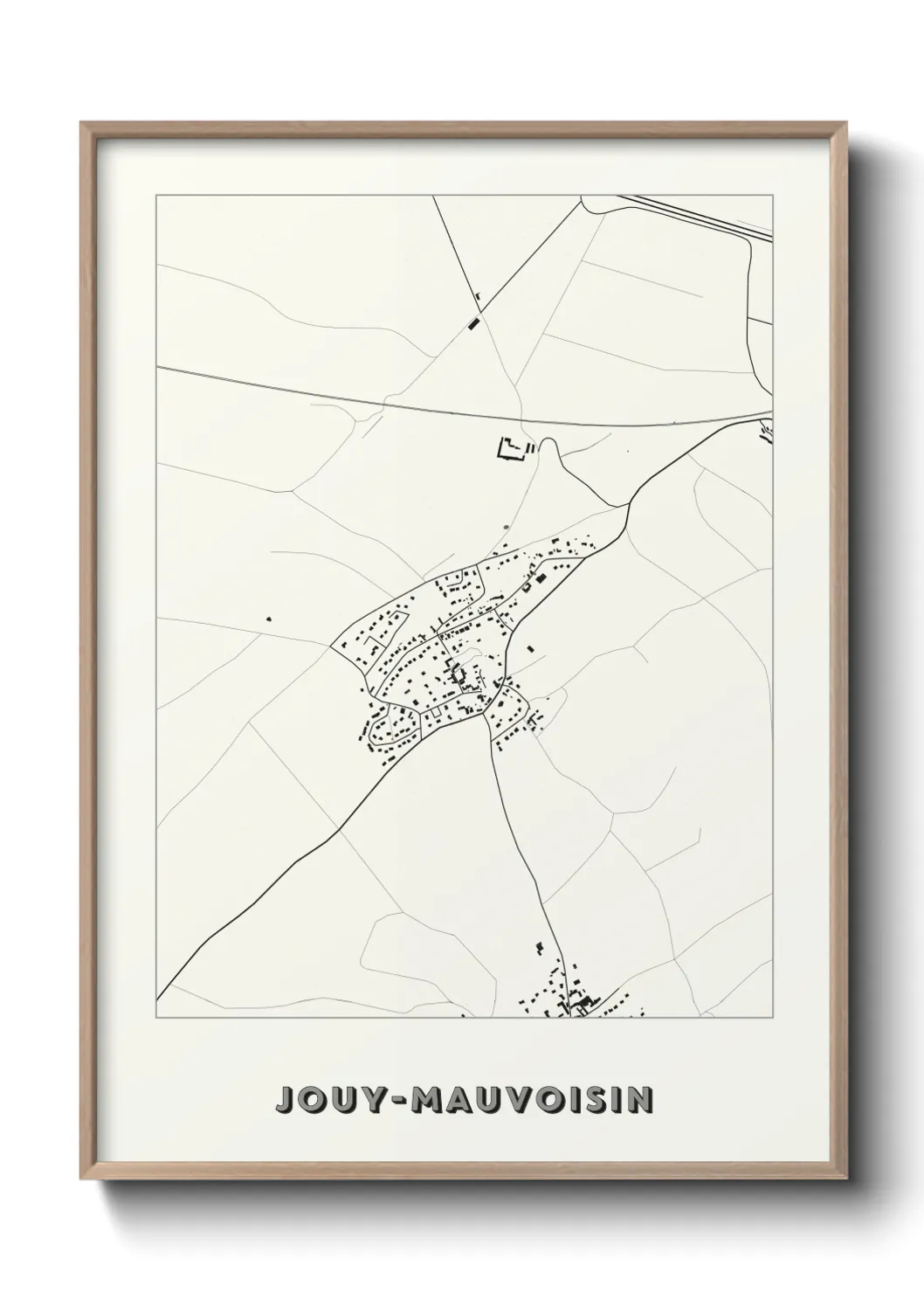 Une affiche de carte sur Jouy-Mauvoisin