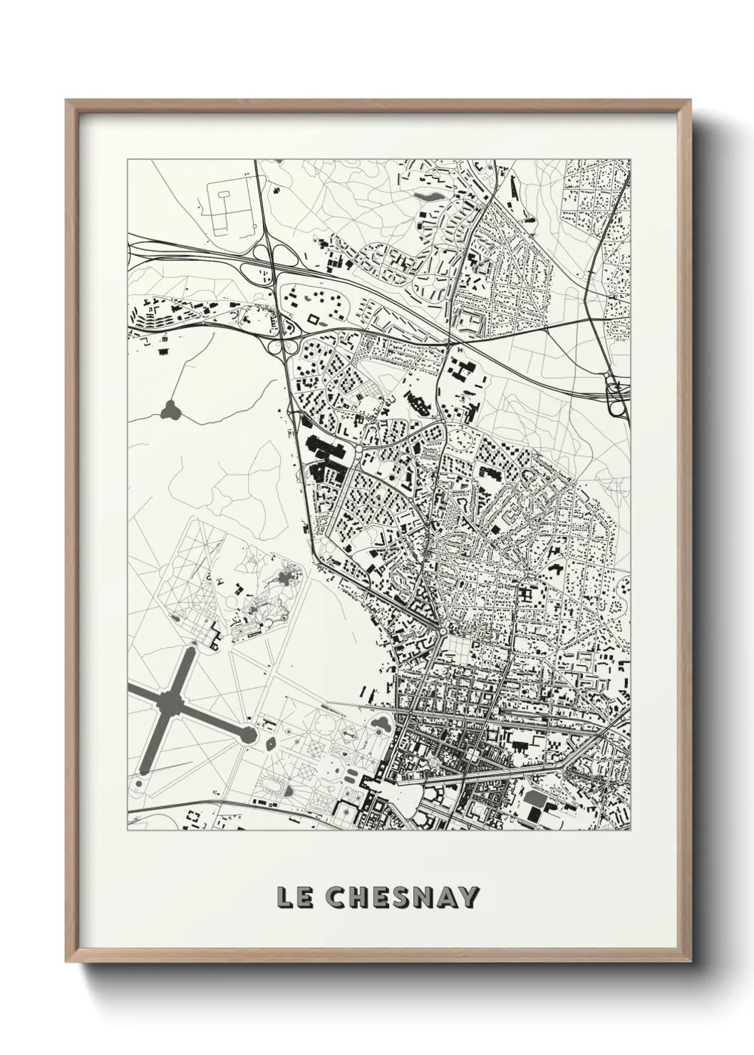 Une affiche de carte sur Le Chesnay