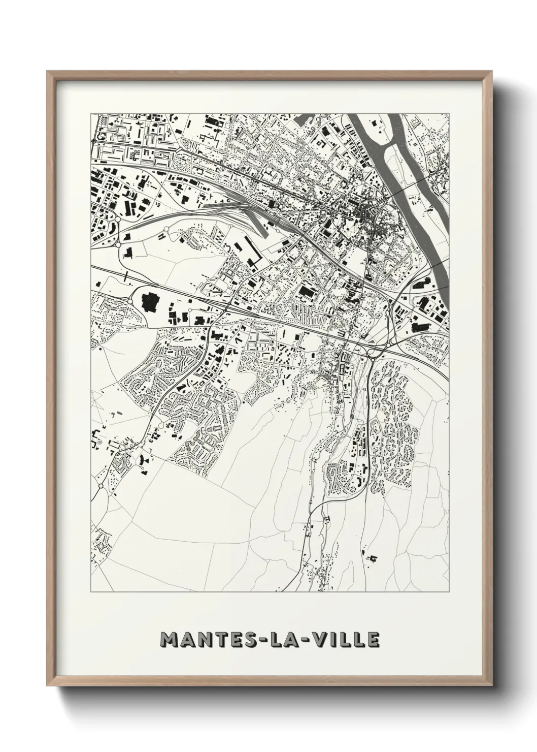 Une affiche de carte sur Mantes-la-Ville