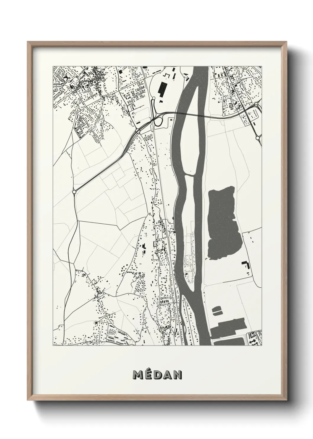 Une affiche de carte sur Médan