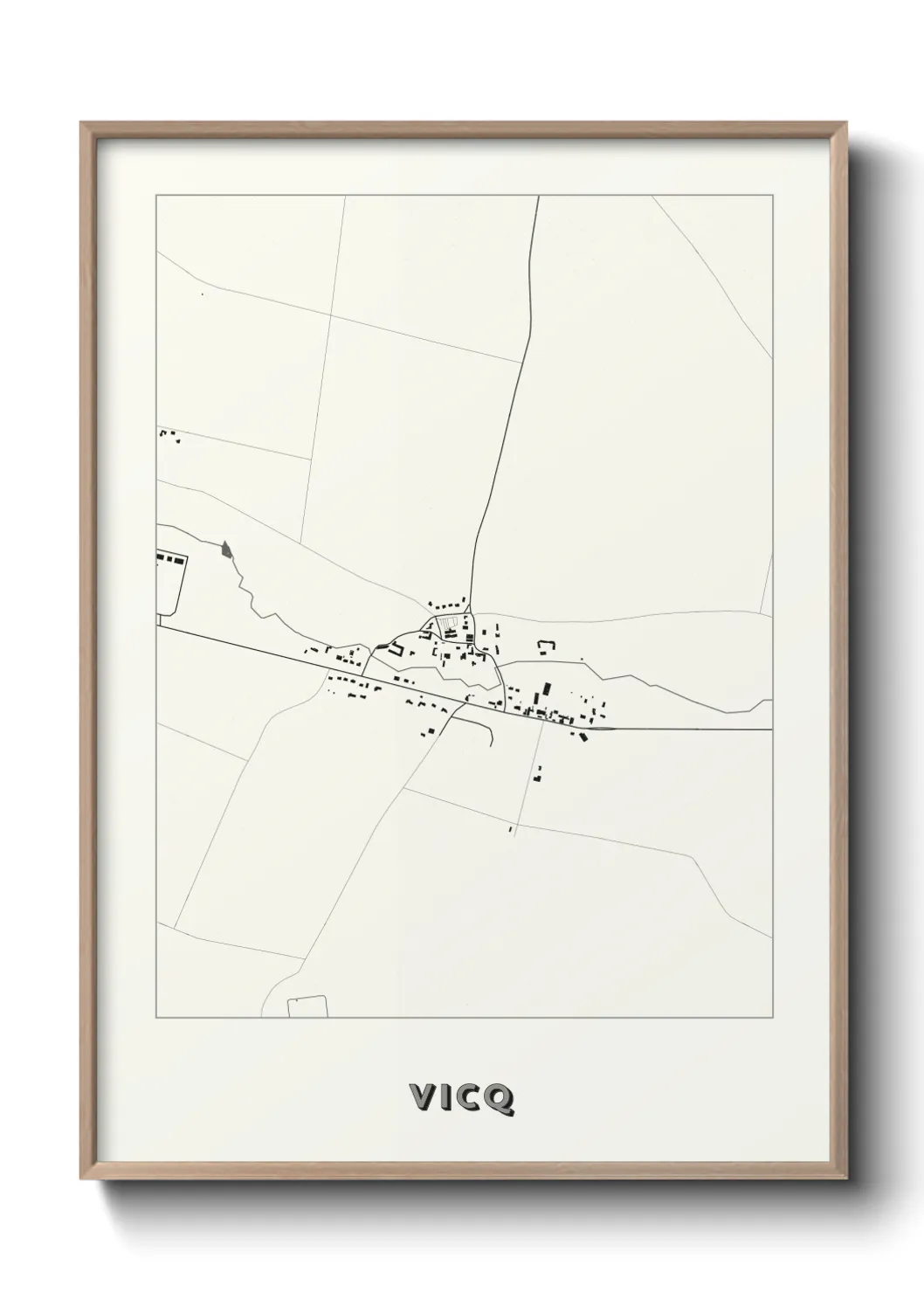 Une affiche de carte sur Vicq